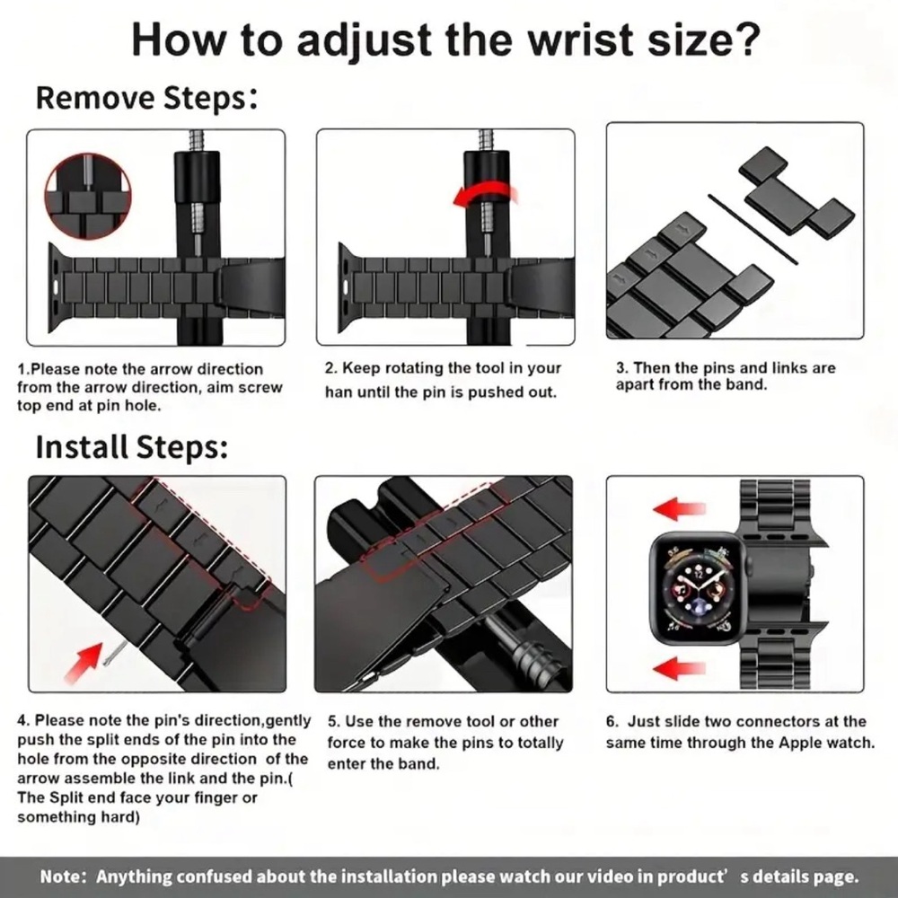 NEW✨ Apple Watch Band Luxury Graphite Black Adjustable Latched Loop - Picture 11 of 13